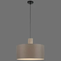 Suspension Leuchten-Direkt LINEN Écru, Noir, 1 lumière