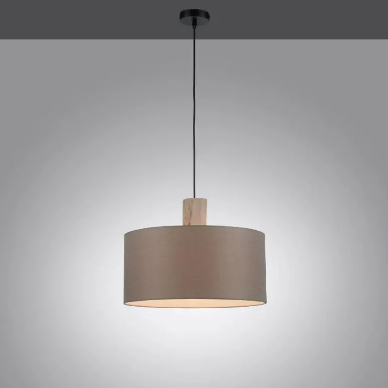 Suspension Leuchten-Direkt LINEN Écru, Noir, 1 lumière