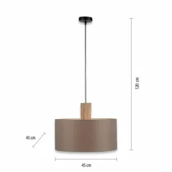 Suspension Leuchten-Direkt LINEN Écru, Noir, 1 lumière