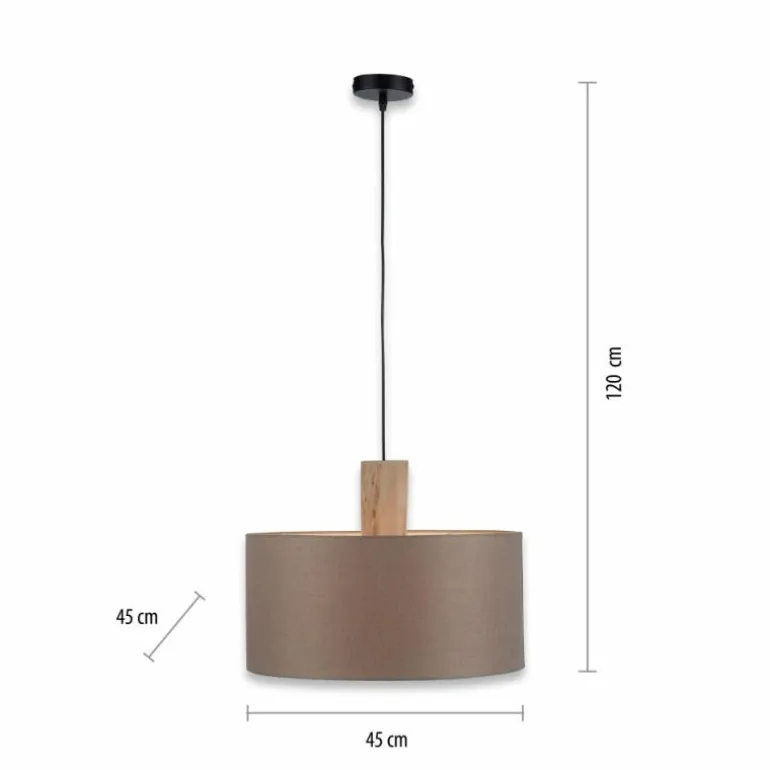 Suspension Leuchten-Direkt LINEN Écru, Noir, 1 lumière