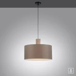 Suspension Leuchten-Direkt LINEN Écru, Noir, 1 lumière