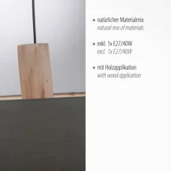 Suspension Leuchten-Direkt LINEN Écru, Noir, 2 lumières