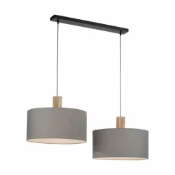 Suspension Leuchten-Direkt LINEN Écru, Noir, 2 lumières