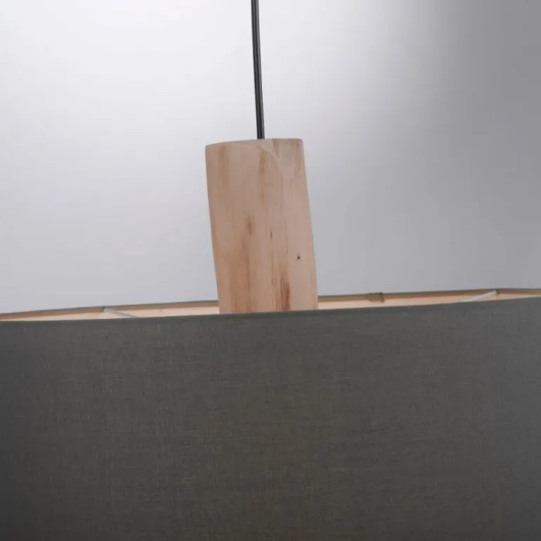 Suspension Leuchten-Direkt LINEN Écru, Noir, 2 lumières