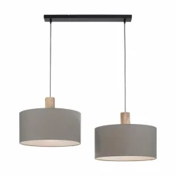Suspension Leuchten-Direkt LINEN Écru, Noir, 2 lumières