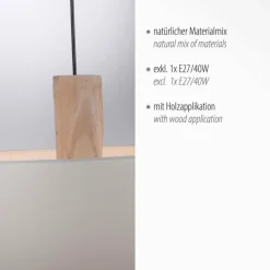 Suspension Leuchten-Direkt LINEN Écru, Noir, 2 lumières