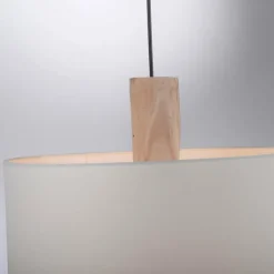 Suspension Leuchten-Direkt LINEN Écru, Noir, 2 lumières