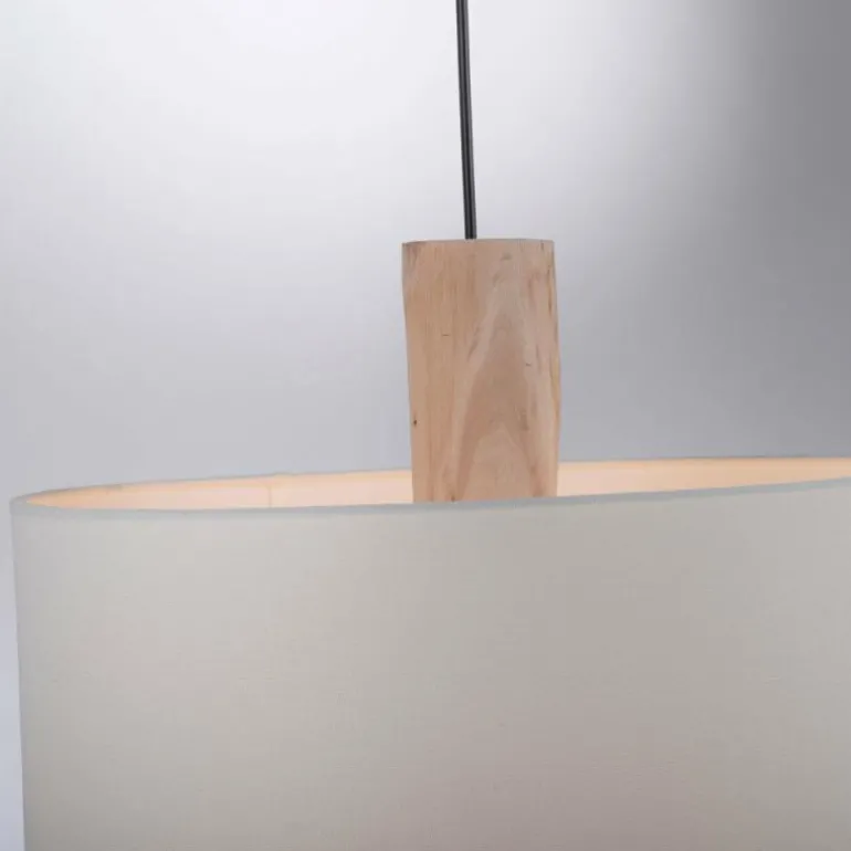 Suspension Leuchten-Direkt LINEN Écru, Noir, 2 lumières