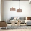 Suspension Leuchten-Direkt LINEN Écru, Noir, 2 lumières