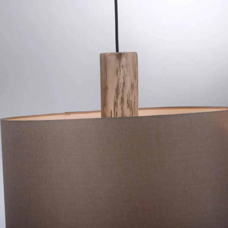 Suspension Leuchten-Direkt LINEN Écru, Noir, 2 lumières