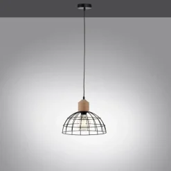 Suspension Leuchten-Direkt TARO Écru, Noir, 1 lumière