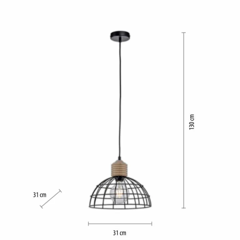 Suspension Leuchten-Direkt TARO Écru, Noir, 1 lumière