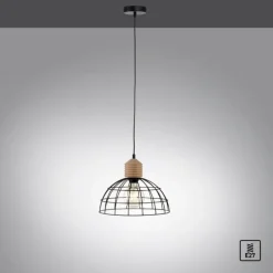 Suspension Leuchten-Direkt TARO Écru, Noir, 1 lumière