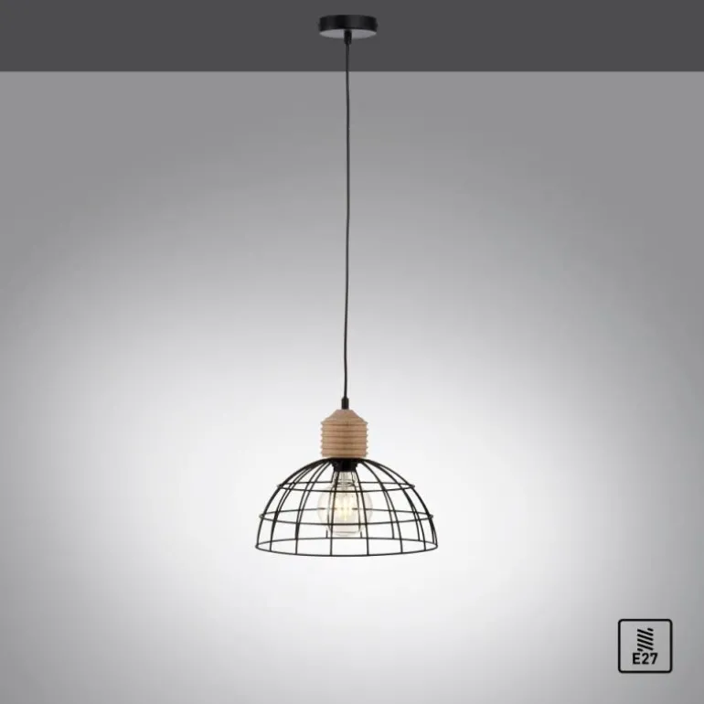 Suspension Leuchten-Direkt TARO Écru, Noir, 1 lumière
