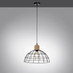 Suspension Leuchten-Direkt TARO Écru, Noir, 1 lumière