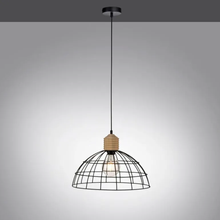 Suspension Leuchten-Direkt TARO Écru, Noir, 1 lumière