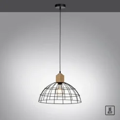 Suspension Leuchten-Direkt TARO Écru, Noir, 1 lumière