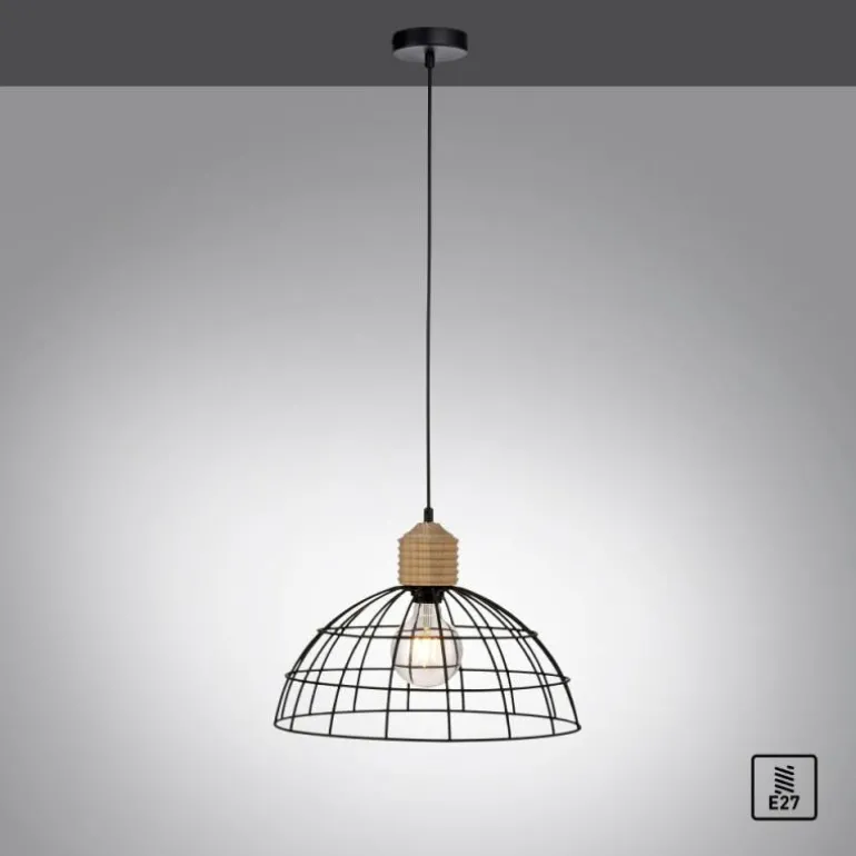 Suspension Leuchten-Direkt TARO Écru, Noir, 1 lumière