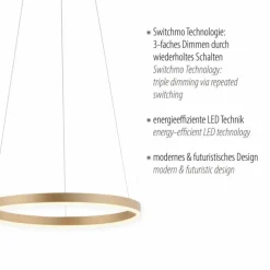 Suspension Leuchten-Direkt RITUS LED Laiton, 1 lumière