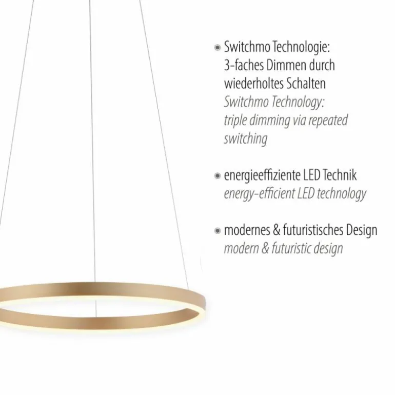 Suspension Leuchten-Direkt RITUS LED Laiton, 1 lumière