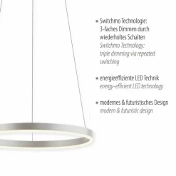 Suspension Leuchten-Direkt RITUS LED Aluminium, 1 lumière
