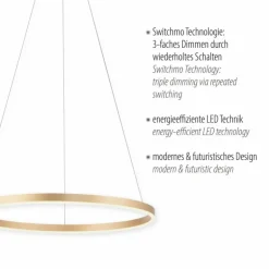 Suspension Leuchten-Direkt RITUS LED Laiton, 1 lumière