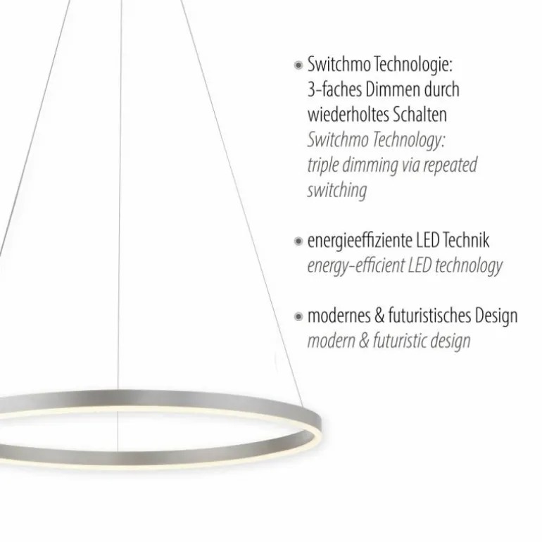 Suspension Leuchten-Direkt RITUS LED Aluminium, 1 lumière