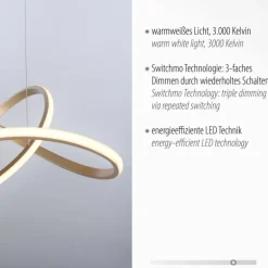 Suspension Leuchten-Direkt MARIA LED Laiton, 1 lumière