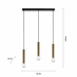 Suspension Leuchten-Direkt BRUNA Noir, 3 lumières
