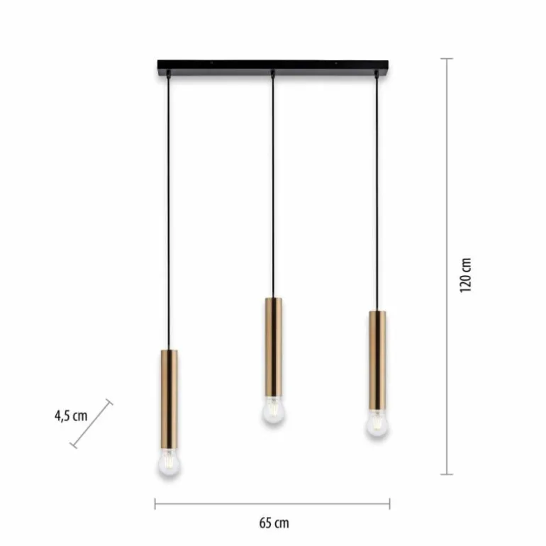 Suspension Leuchten-Direkt BRUNA Noir, 3 lumières