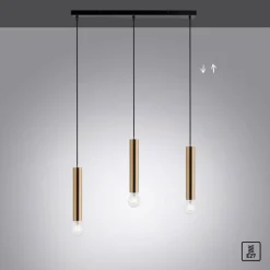 Suspension Leuchten-Direkt BRUNA Noir, 3 lumières