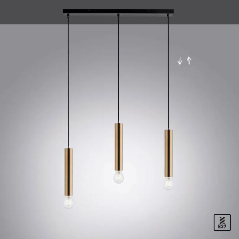 Suspension Leuchten-Direkt BRUNA Noir, 3 lumières