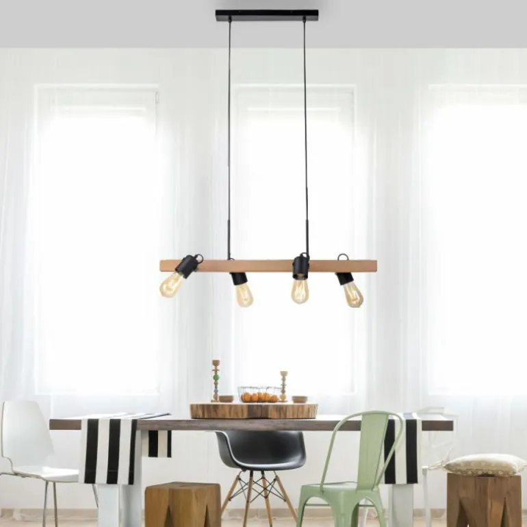 Suspension Leuchten-Direkt CANOP Écru, Noir, 4 lumières