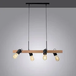 Suspension Leuchten-Direkt CANOP Écru, Noir, 4 lumières