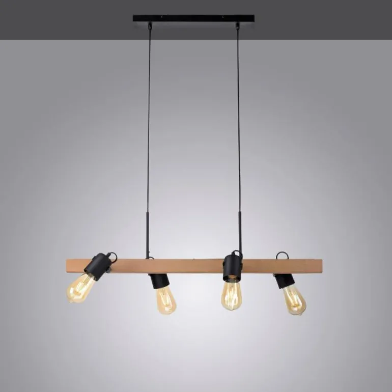 Suspension Leuchten-Direkt CANOP Écru, Noir, 4 lumières