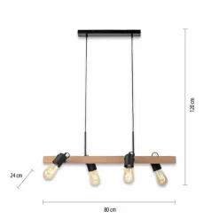 Suspension Leuchten-Direkt CANOP Écru, Noir, 4 lumières