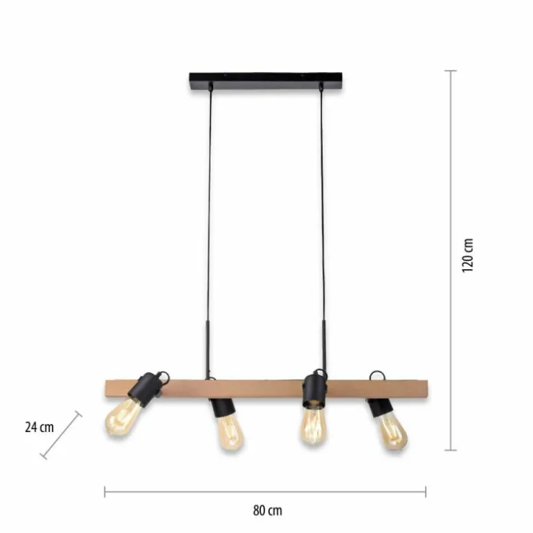 Suspension Leuchten-Direkt CANOP Écru, Noir, 4 lumières