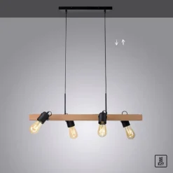 Suspension Leuchten-Direkt CANOP Écru, Noir, 4 lumières