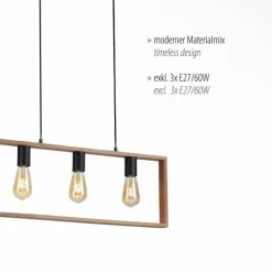Suspension Leuchten-Direkt FRANKY Noir, 3 lumières