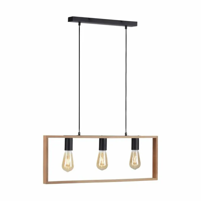 Suspension Leuchten-Direkt FRANKY Noir, 3 lumières