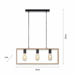 Suspension Leuchten-Direkt FRANKY Noir, 3 lumières
