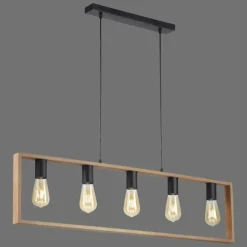 Suspension Leuchten-Direkt FRANKY Noir, 5 lumières