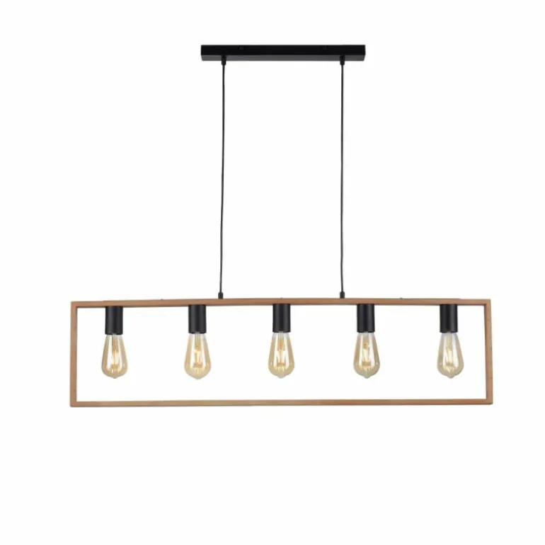 Suspension Leuchten-Direkt FRANKY Noir, 5 lumières