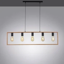 Suspension Leuchten-Direkt FRANKY Noir, 5 lumières