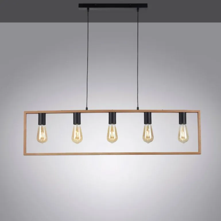 Suspension Leuchten-Direkt FRANKY Noir, 5 lumières