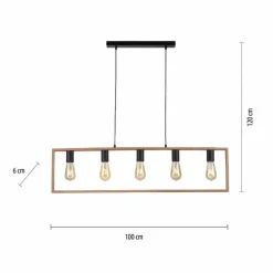 Suspension Leuchten-Direkt FRANKY Noir, 5 lumières