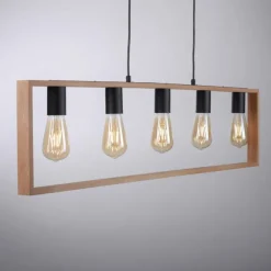 Suspension Leuchten-Direkt FRANKY Noir, 5 lumières