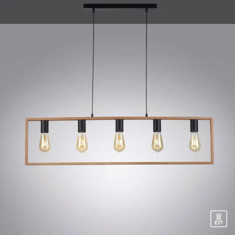 Suspension Leuchten-Direkt FRANKY Noir, 5 lumières