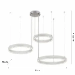 Suspension Leuchten-Direkt LILLUTI LED Argenté, 2 lumières, Télécommandes