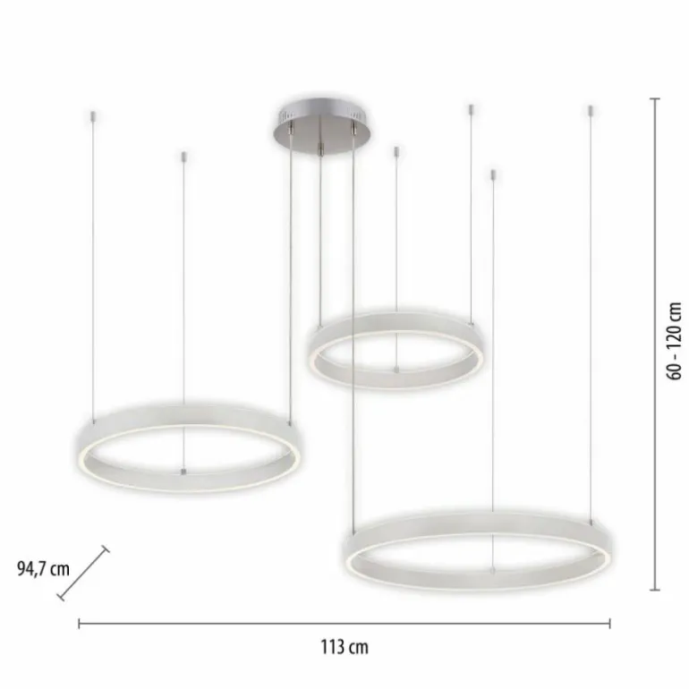 Suspension Leuchten-Direkt LILLUTI LED Argenté, 2 lumières, Télécommandes